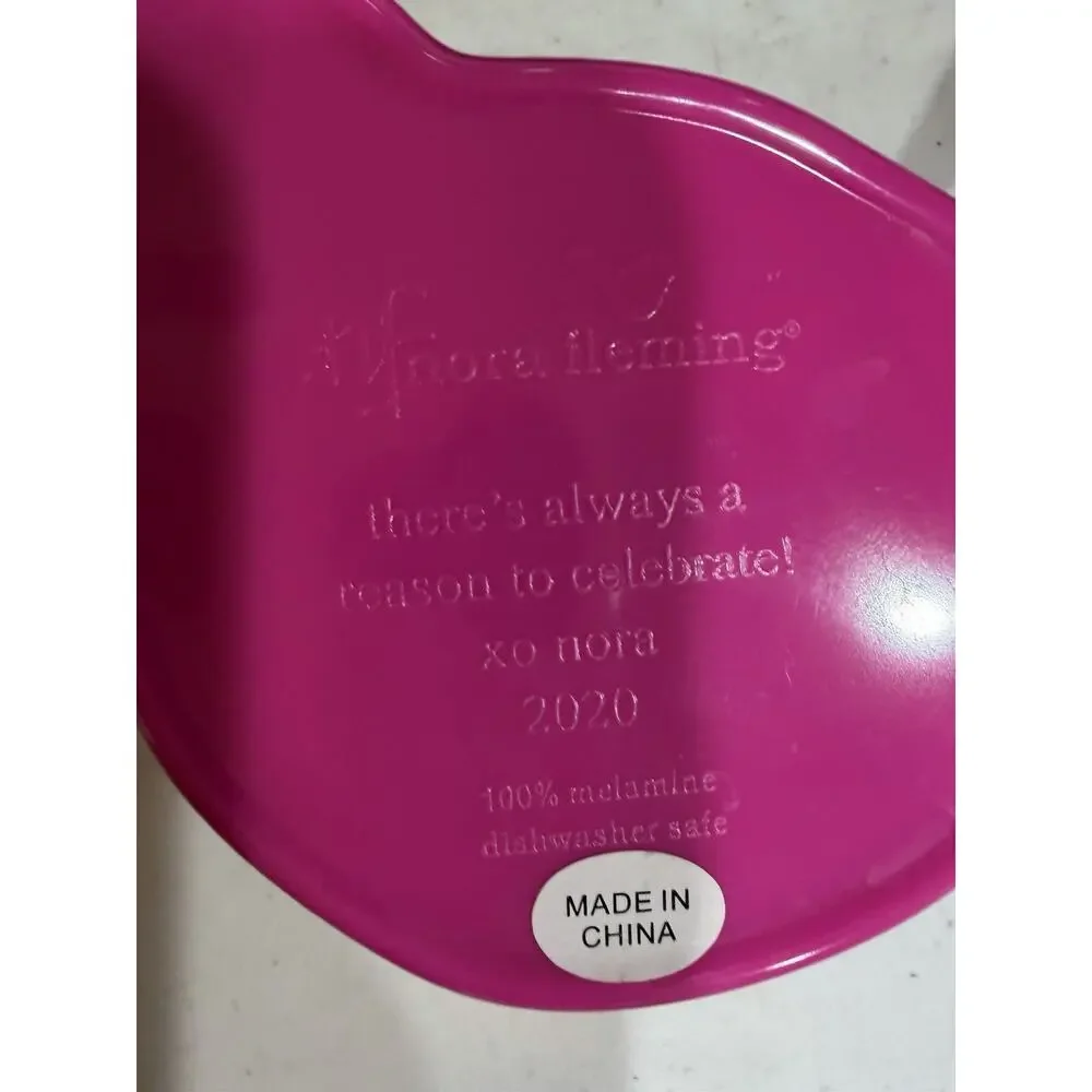 Nora Fleming Melamine Black Bird Birdie Dish 2021 Pink 2020 Limited Edition